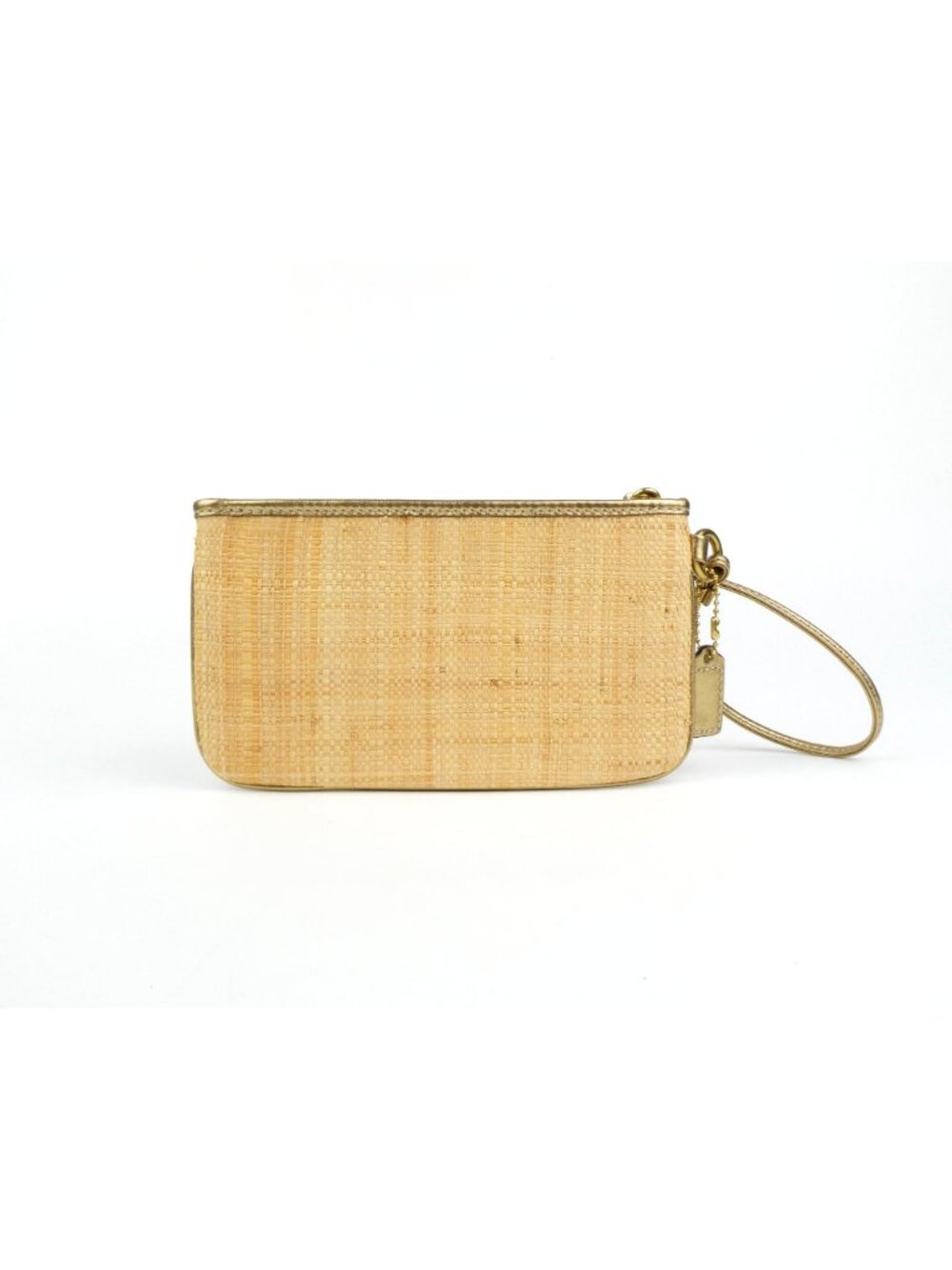 Coach Vintage Woven Straw Floral Applique Wristlet - Picture 6 of 12